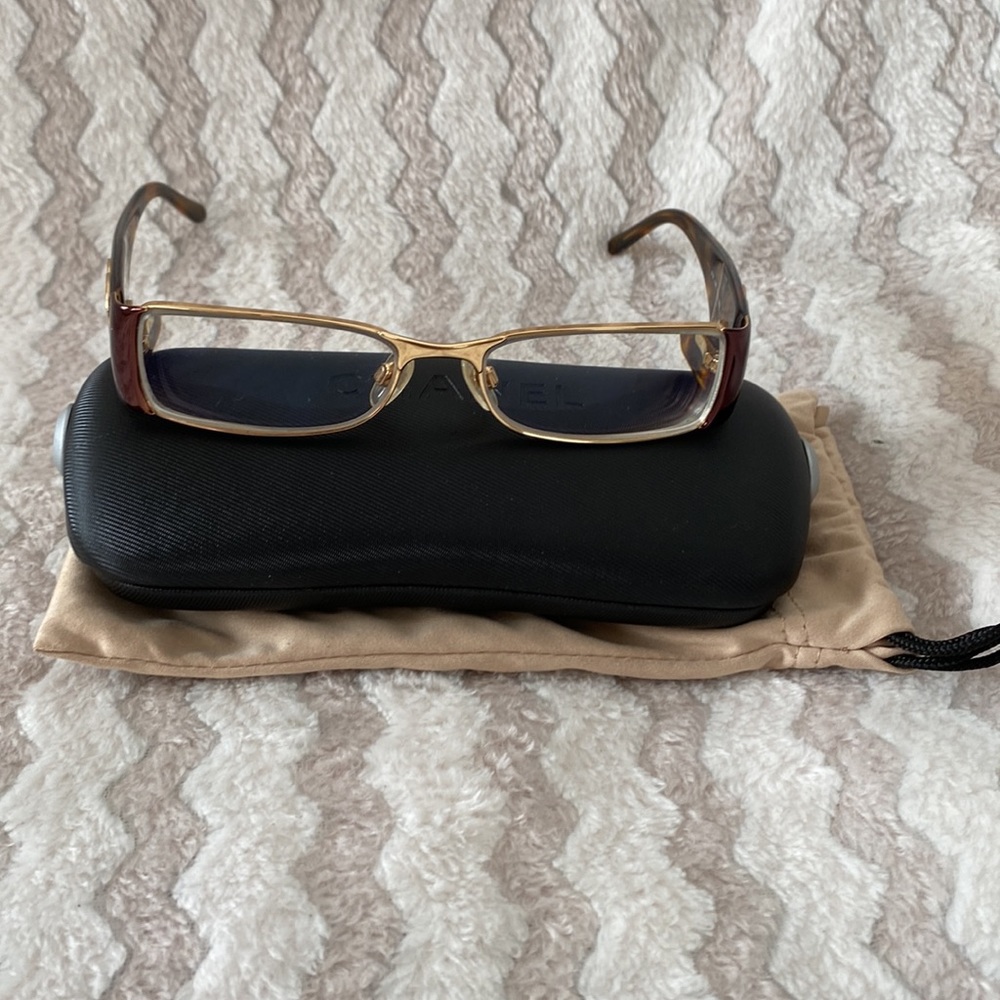 Chanel Tortoise Shell Frames With Case And Percep… - image 3